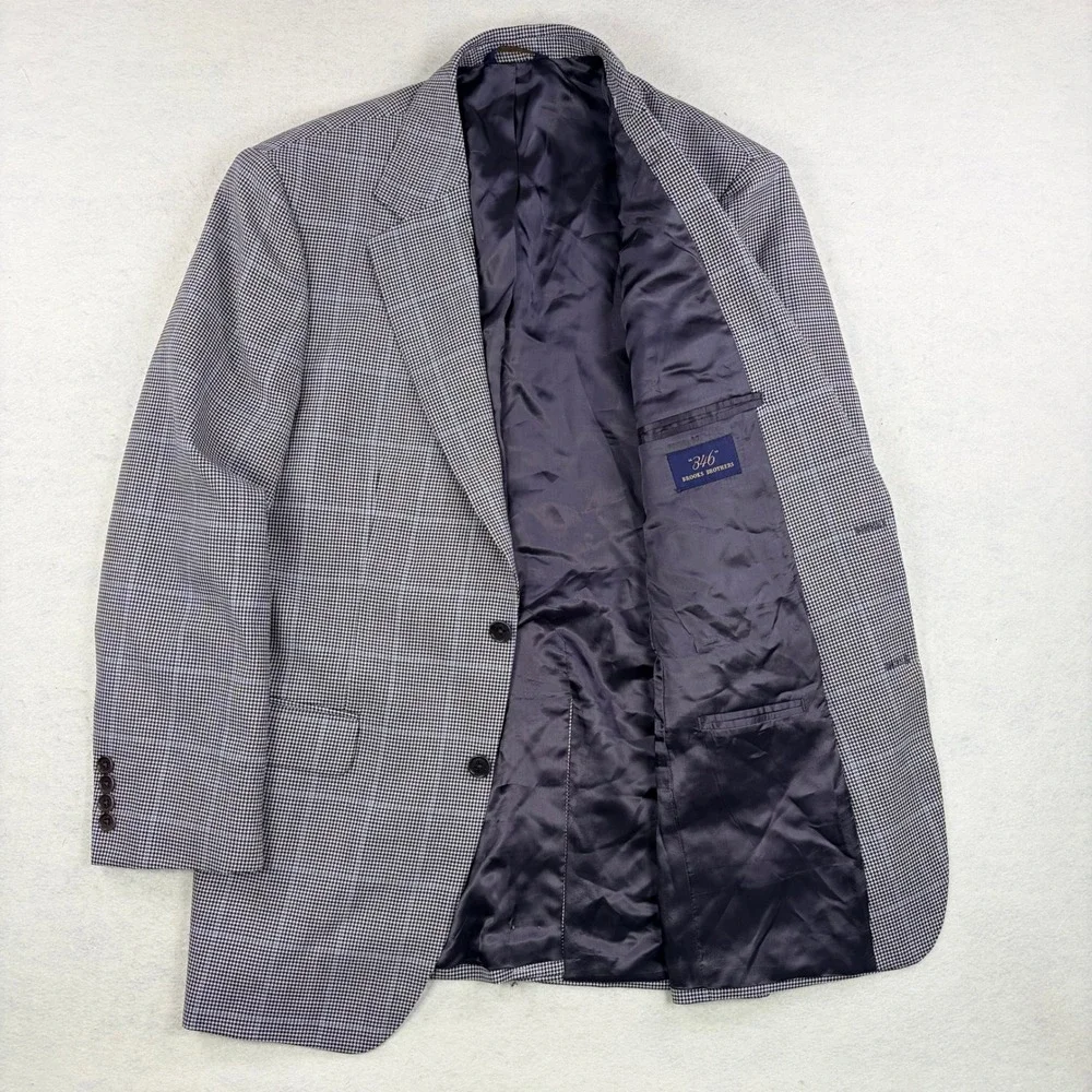 NWT! Brooks Brothers 346 Mens 40R Wool Houndstooth Blue Windowpane Sport Coat